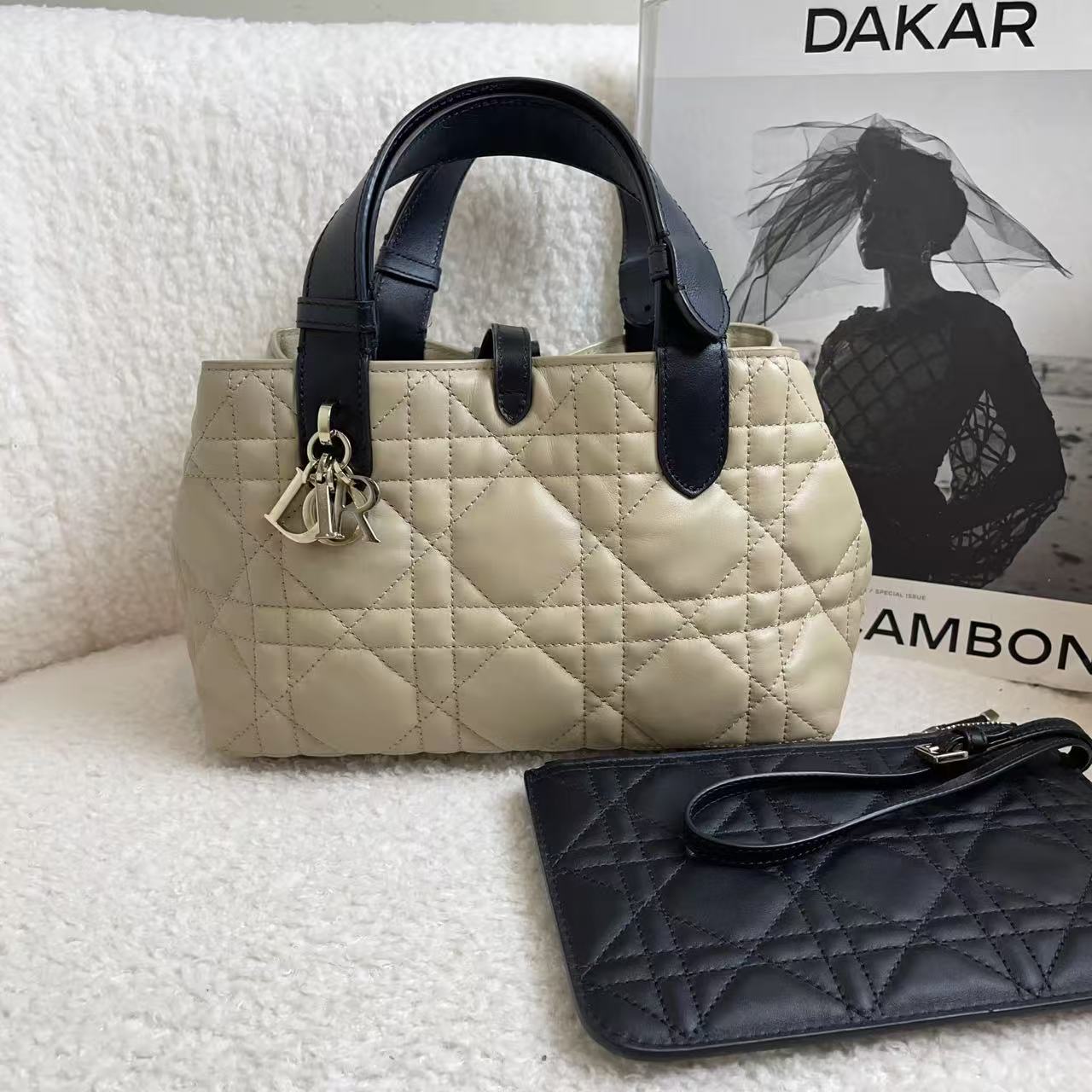 99新 DIOR/迪奥 奶茶拼黑Toujours /32039186/12期免息/代卖服务