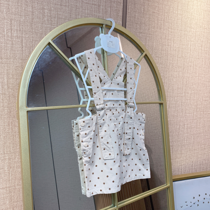 AD388   宝宝杏色单背带短裙   夏款