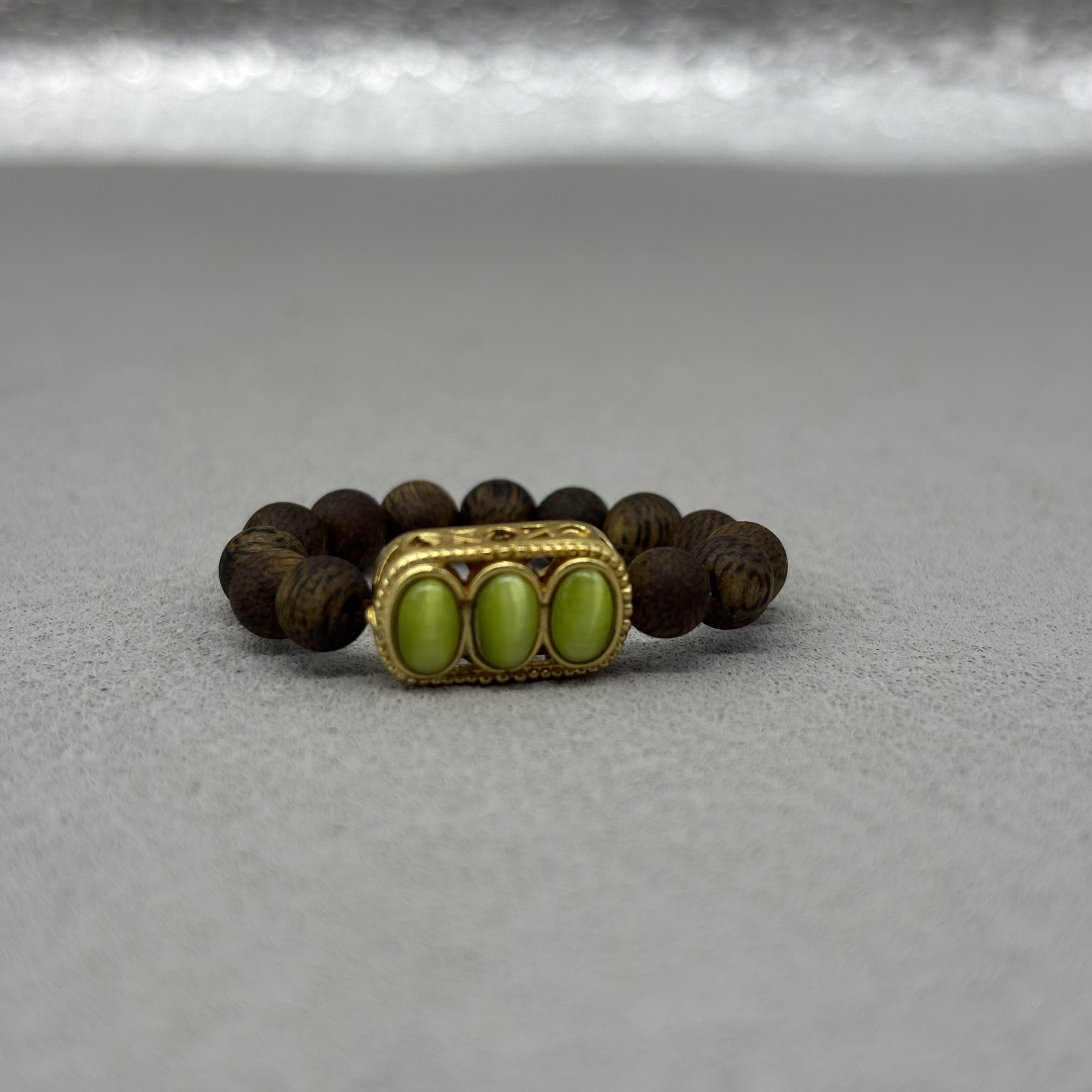 合金木质戒指 海南奇楠卡4圆珠戒指小圈设计款 多样性发一