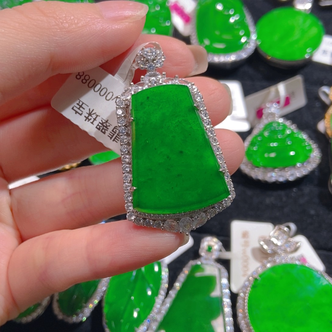翡翠吊坠(不含链)银S925镶嵌