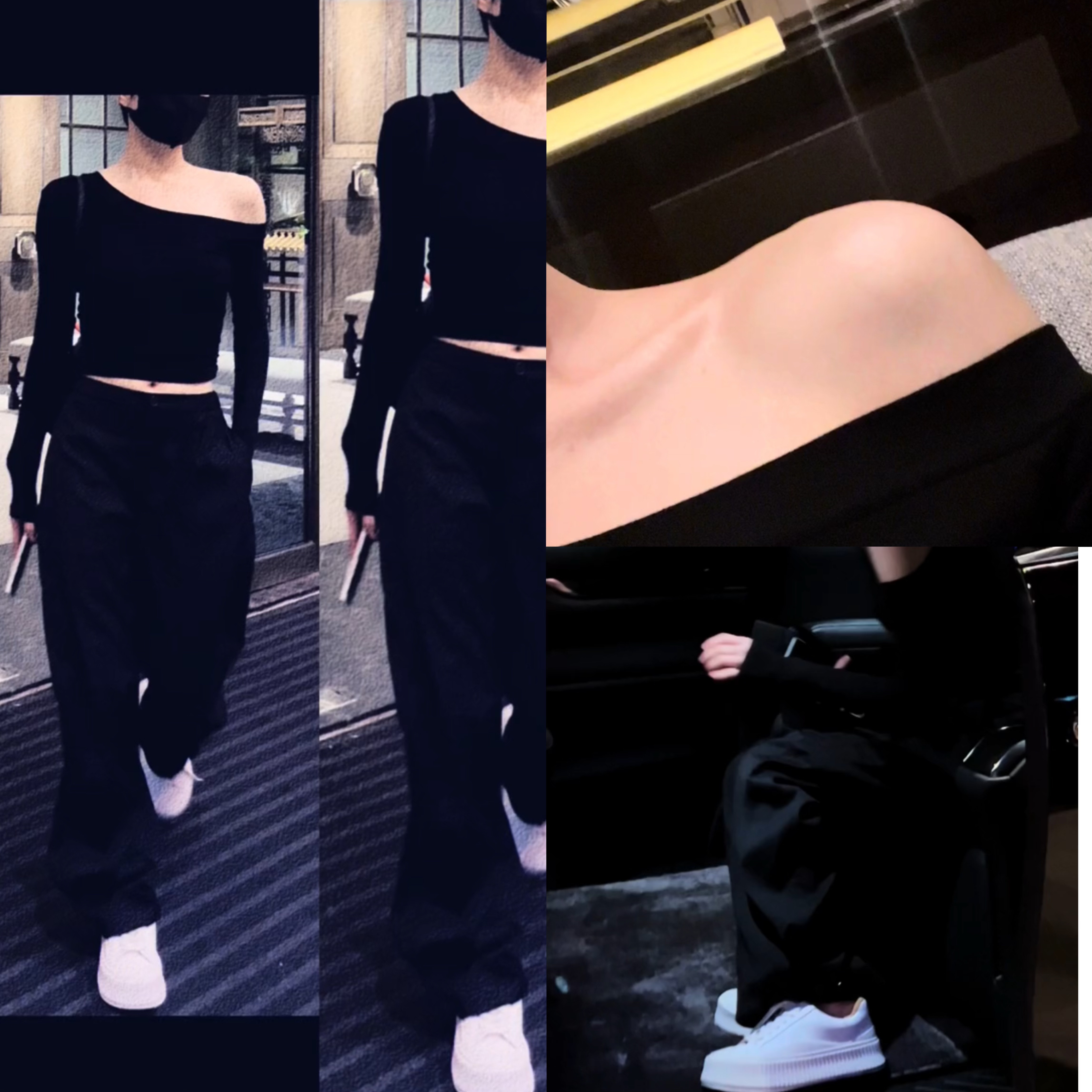 【XIAO HONG好物】天丝羊毛堆堆袖超高弹斜肩上衣