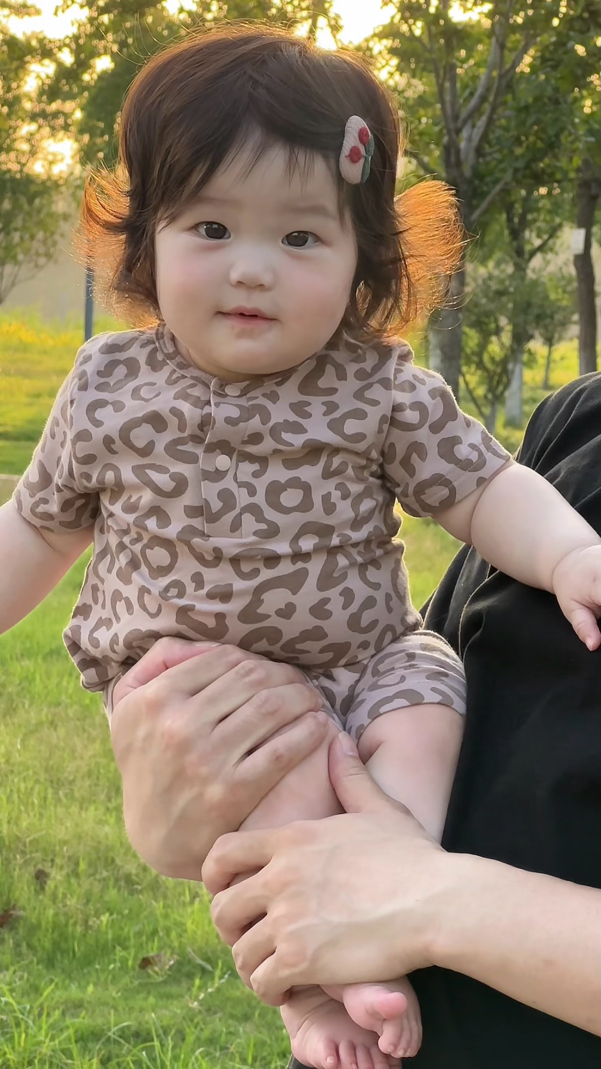 Joeykids 独家豹纹短袖爬爬服男宝女宝纯棉夏季薄款