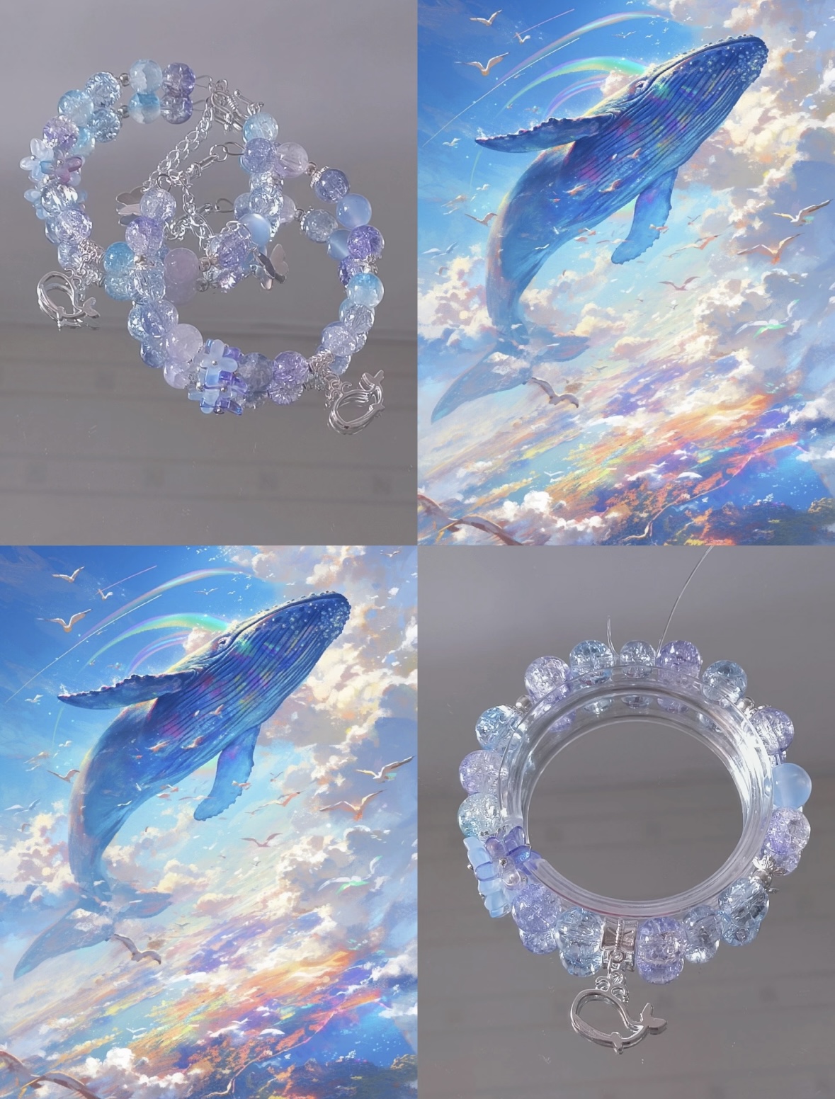 篮紫散珠配件琉璃珠珠子串珠diy半成品