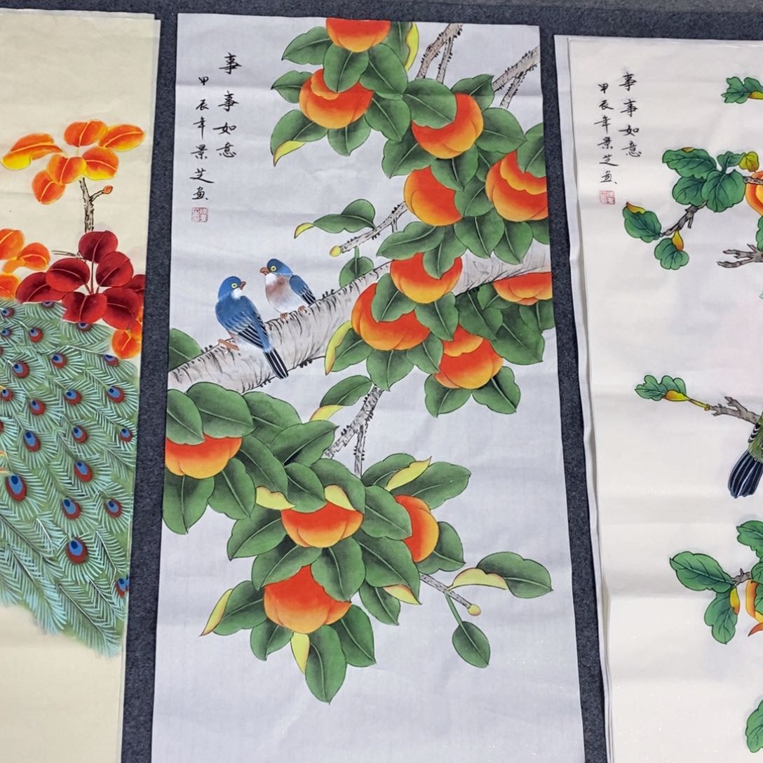 国画尺寸100✖️50三尺工笔手绘