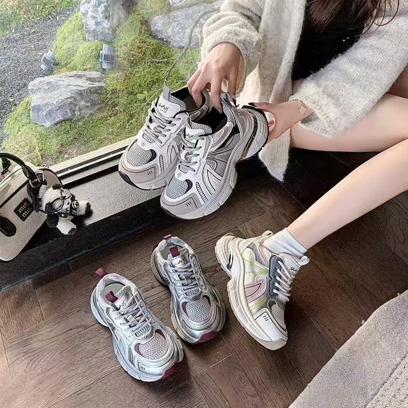 「断码9801」春秋韩版超轻厚底老爹鞋女新款百搭潮流运动休闲鞋