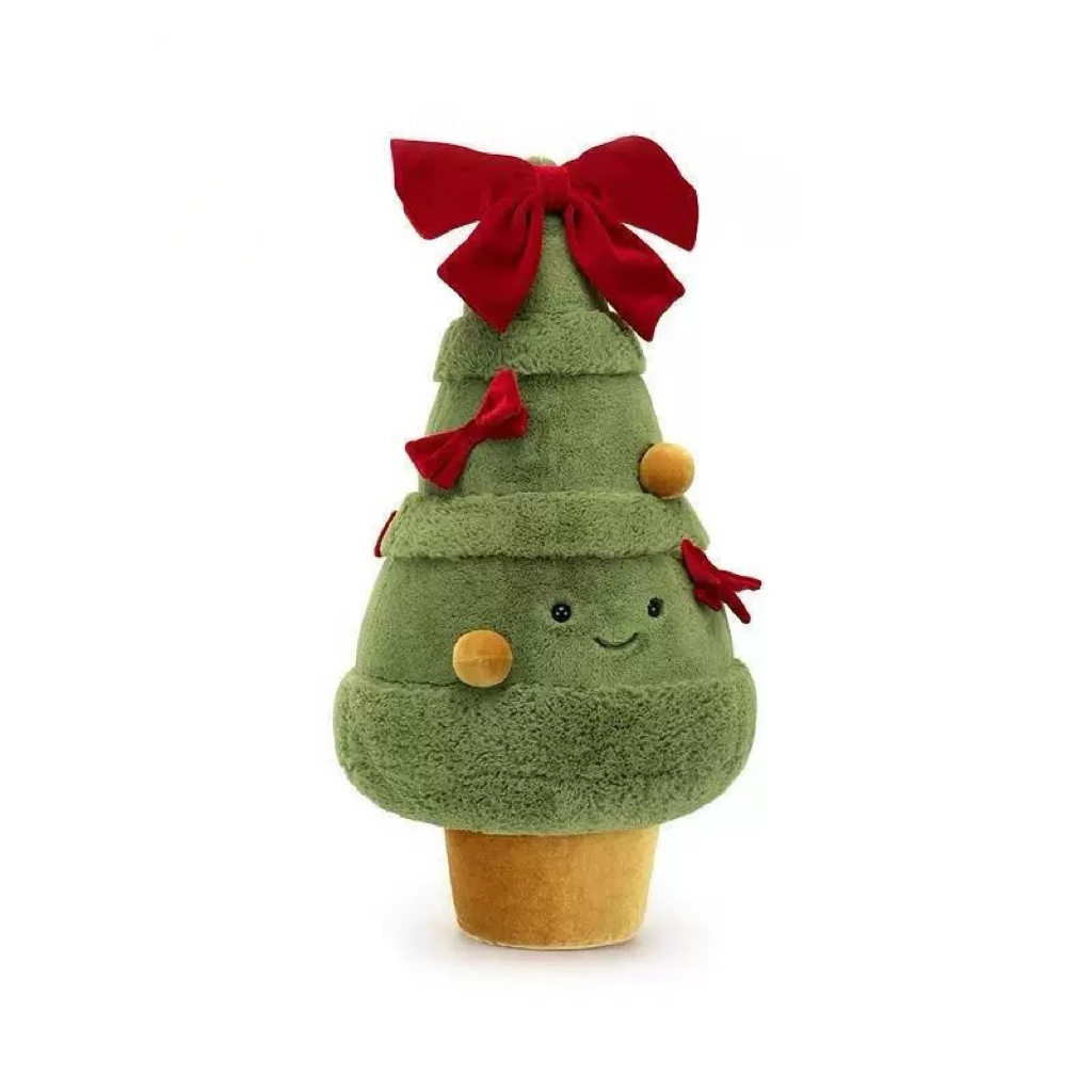 趣味蝴蝶结花环云杉圣诞树可爱玩偶毛绒玩具公仔礼物送礼
