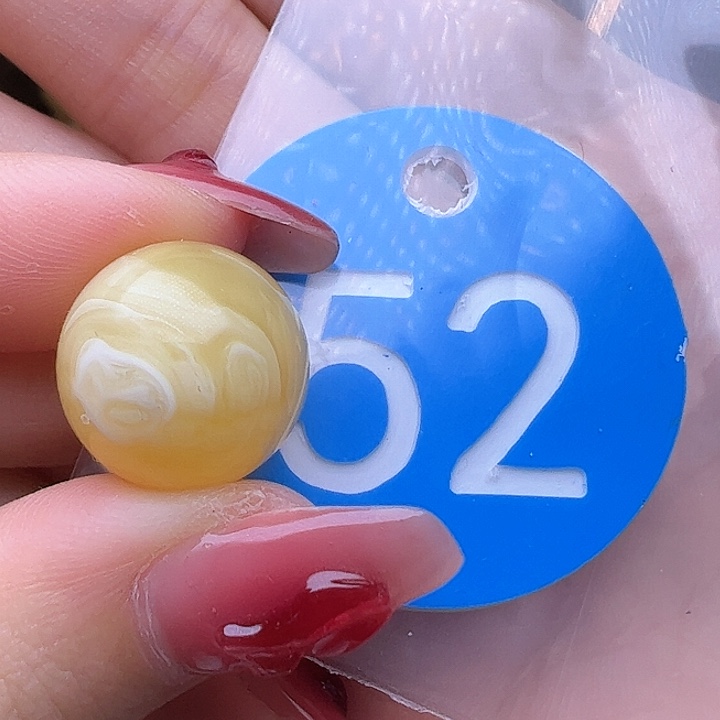 蜜蜡裸石未镶嵌微花粉 14.7mm 圆珠