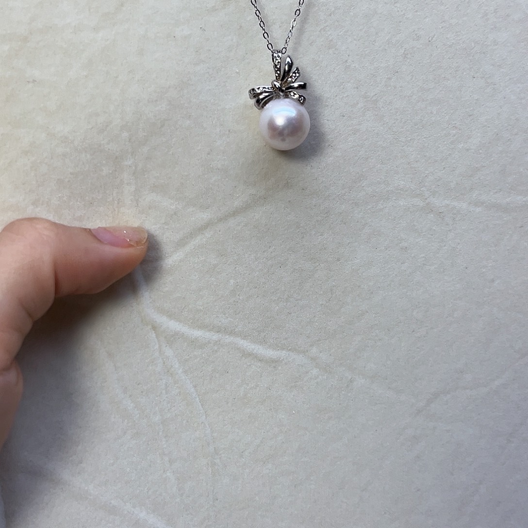 淡水珍珠银S925镶嵌颈饰