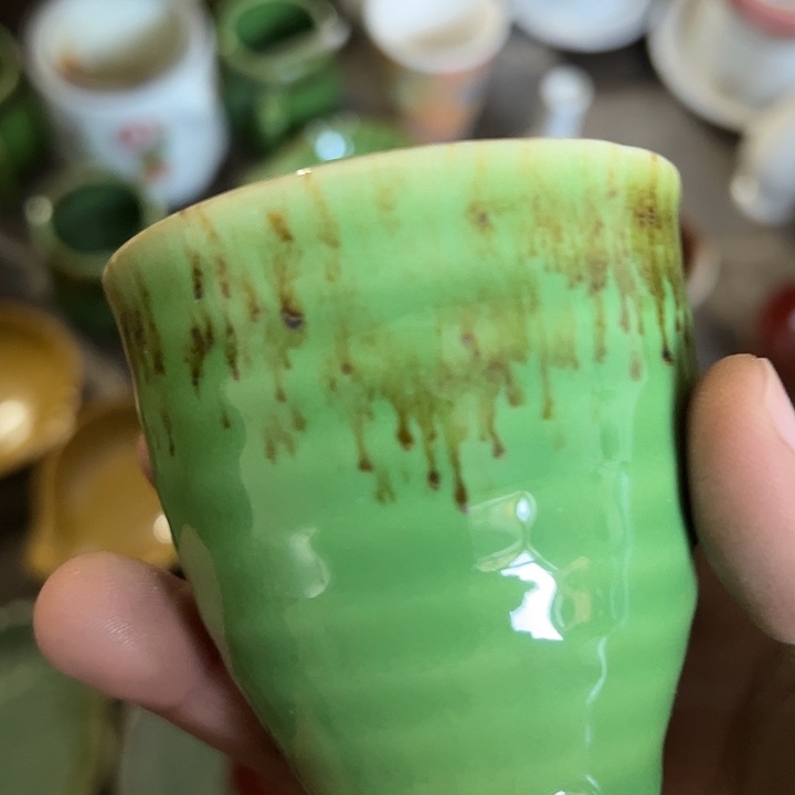 如***愿瓷粗瓷杯子绿色杯子