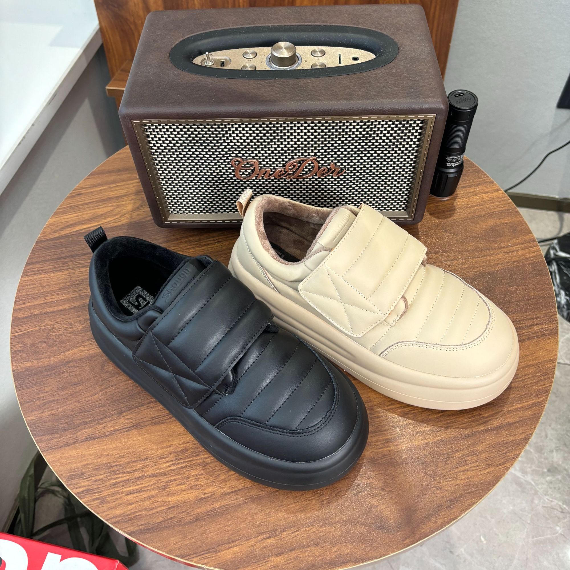 正品奶fufu魔术贴面包鞋2025新款冬季加绒厚底增高圆头休闲鞋900A