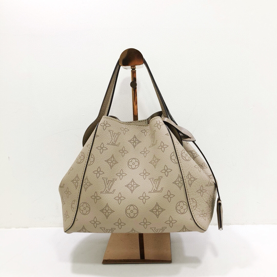 95新 LouisVuitton/路易威登 Lv 全皮卡其色老花镂空菜篮子