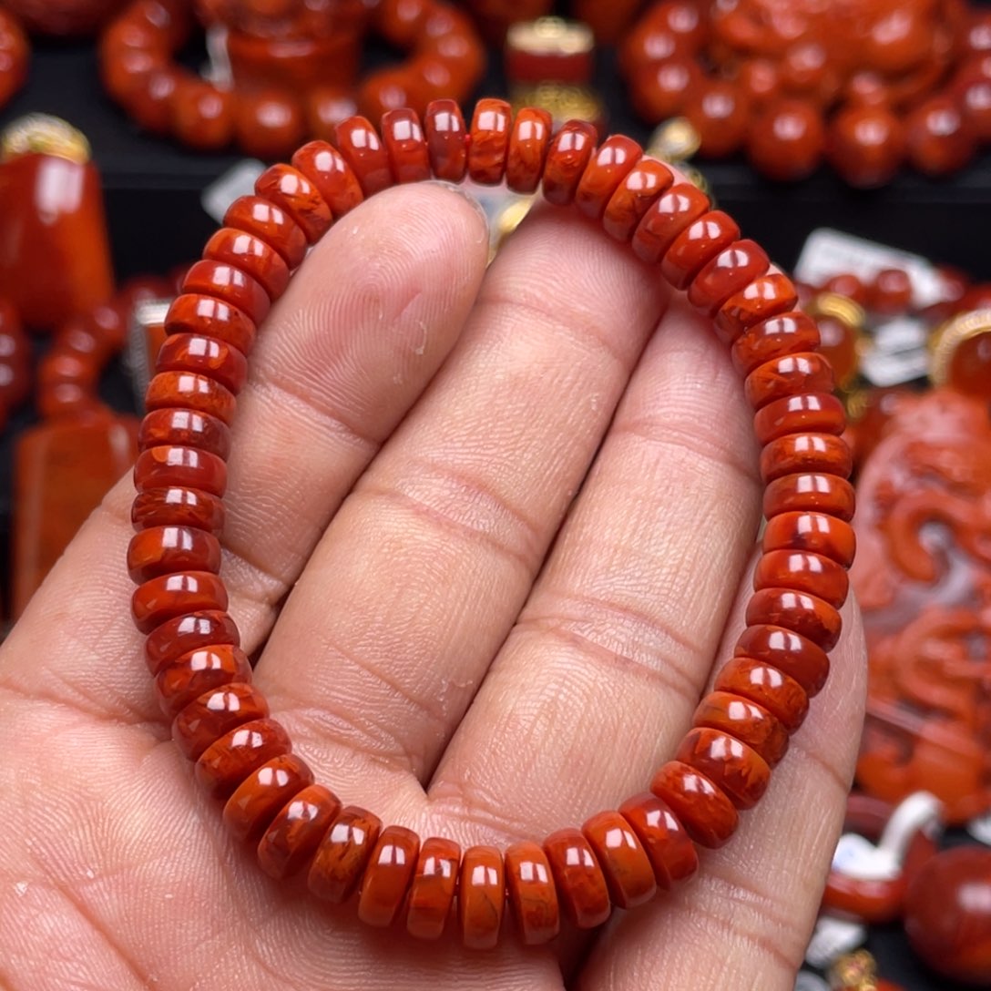 南红玛瑙珠宝奇石未镶嵌单圈7