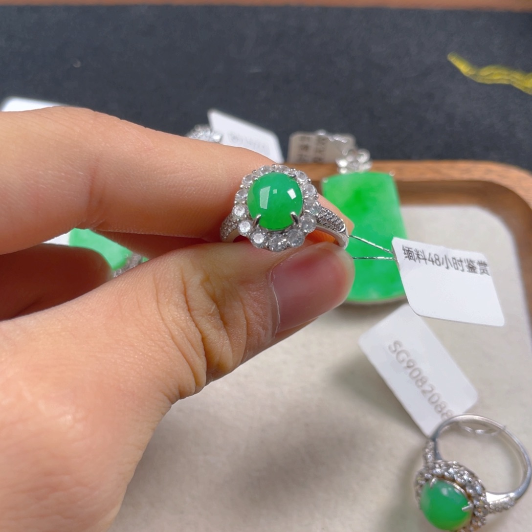 翡翠吊坠(不含链)银S925镶嵌