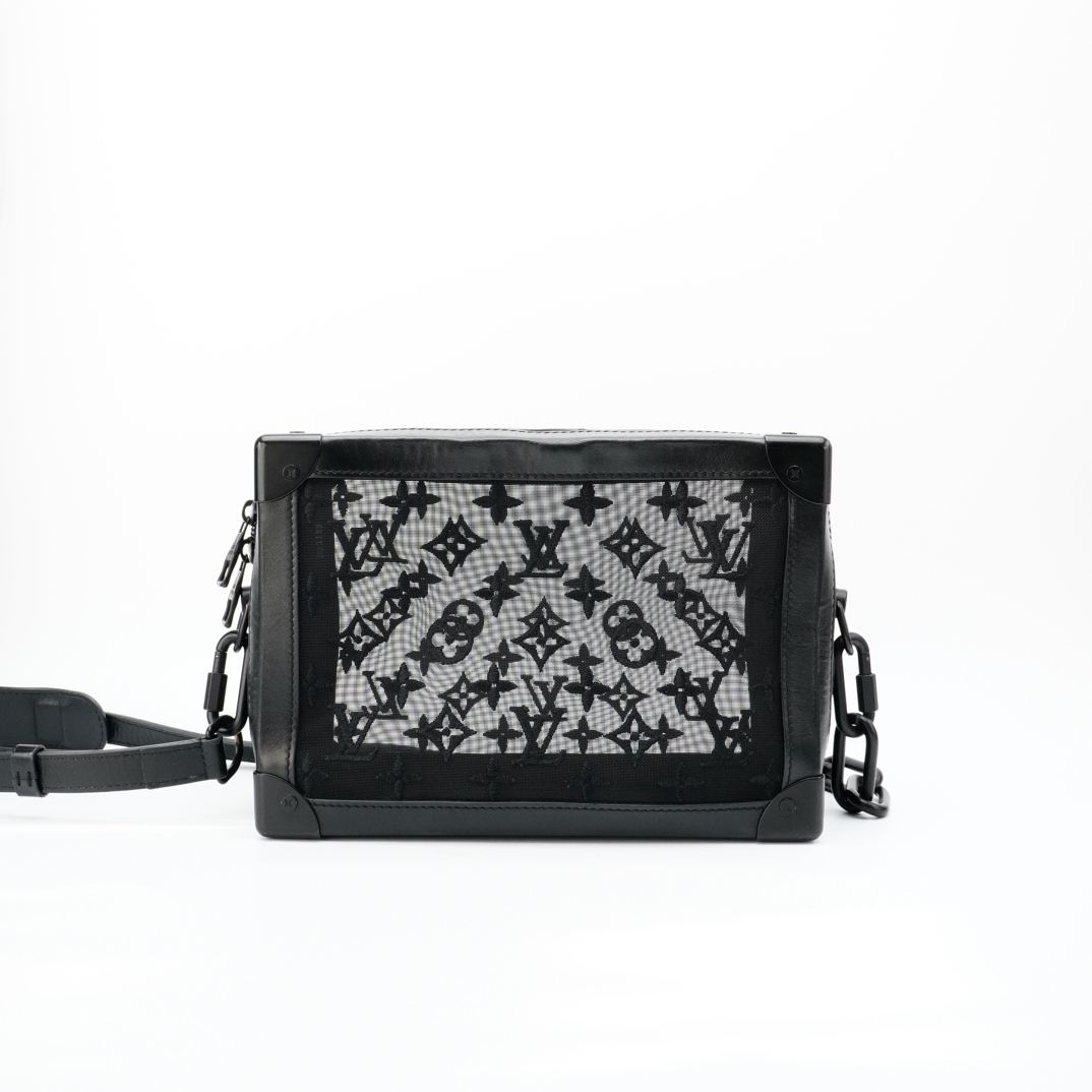95新 LouisVuitton/路易威登 LV路易威登黑色老花牛皮盒子包11255