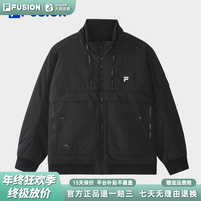 FILA斐乐【考杜拉CDA棉服】男士26新款户外保暖黑色外套T11M613904