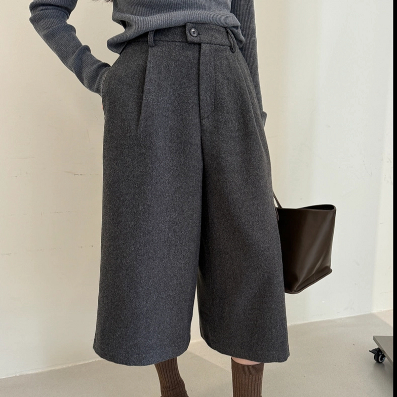 【新年爆款】秋冬休闲裤新款大码高腰显瘦加厚宽松八分裤