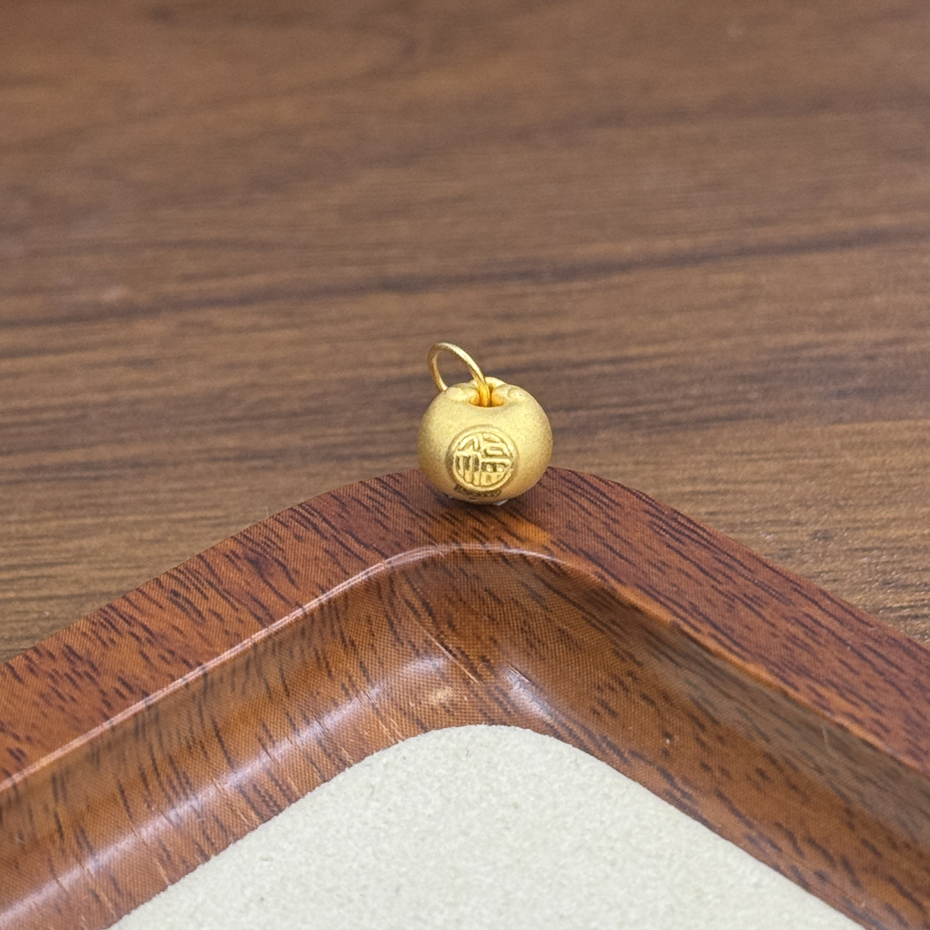 足金999磨砂迷你带环小胖福DP1973-0530