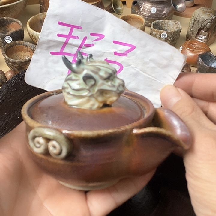 杯手工粗陶、柴烧茶器