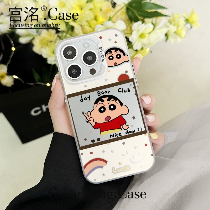 相框比耶小新彩银壳适用于iPhone苹果17手机壳华为oppo小米手机壳