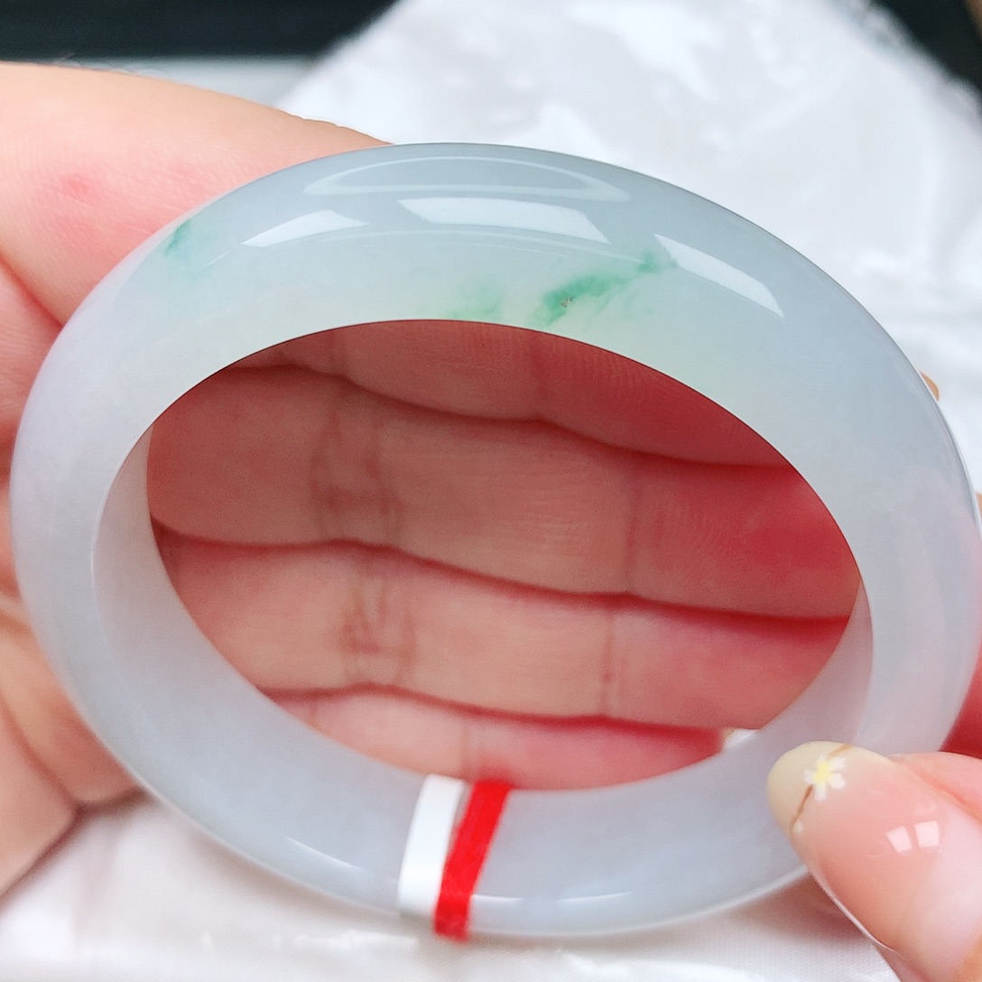 未镶嵌手镯翡翠21冰飘花 清爽简约