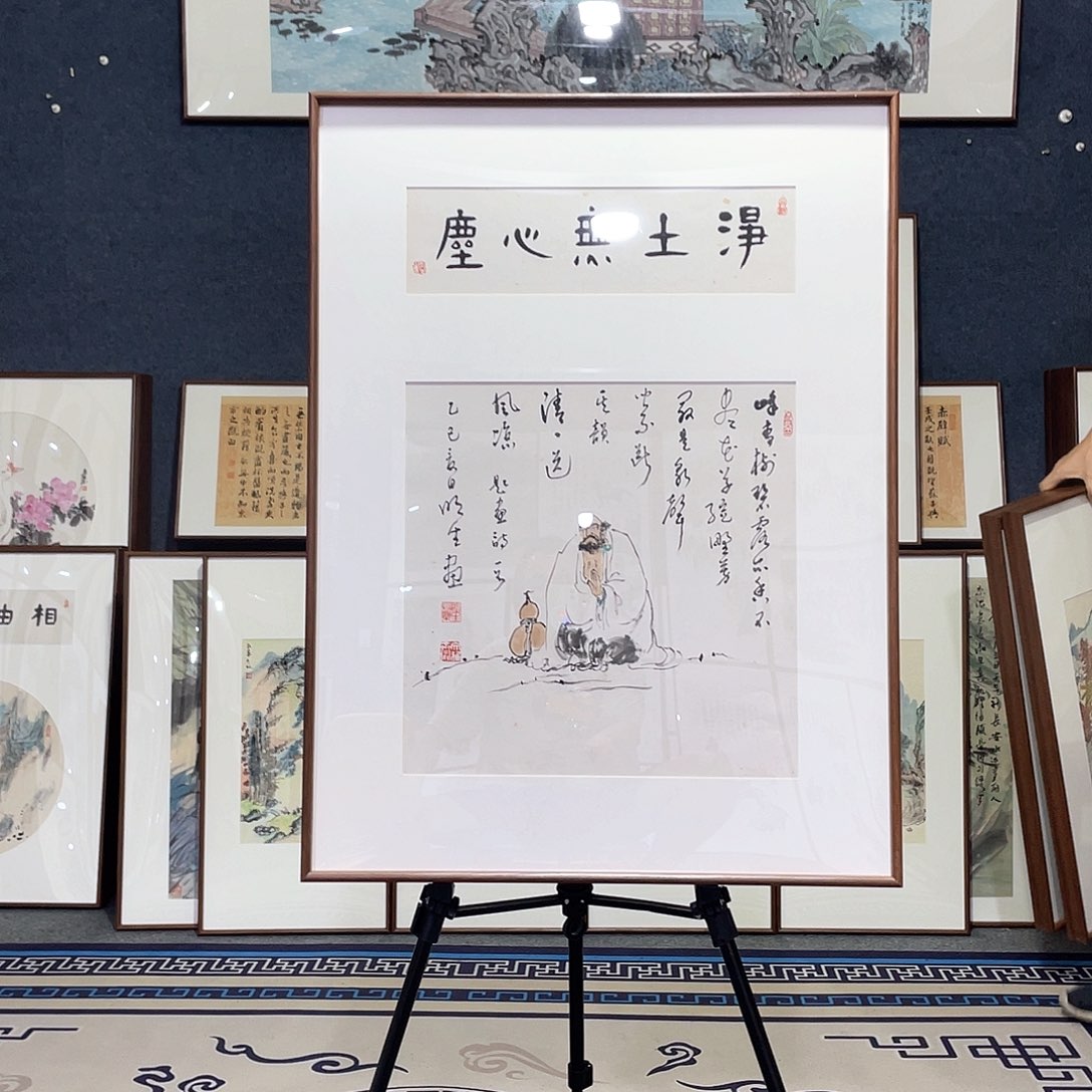 国画手绘画作品带框60/80