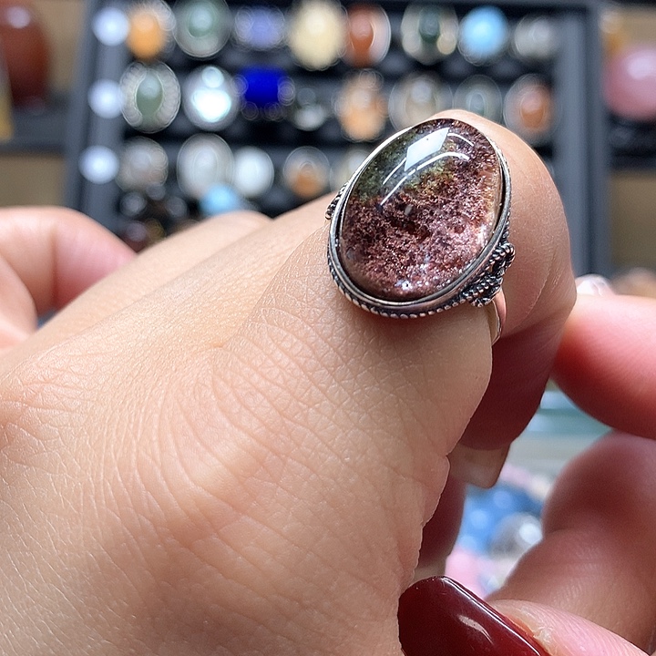 水晶水晶戒指银S925镶嵌