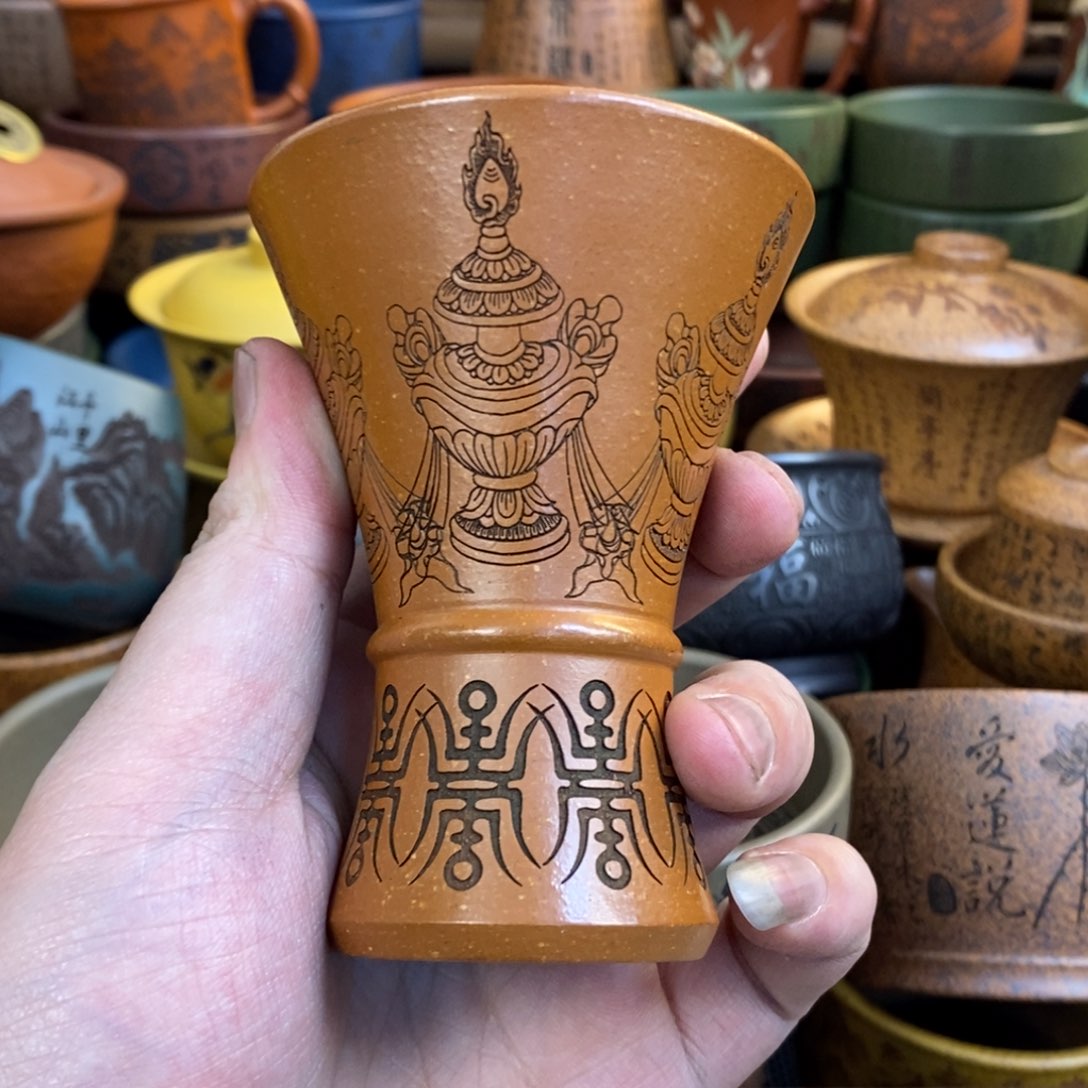 紫砂杯子宜兴全手工紫砂杯