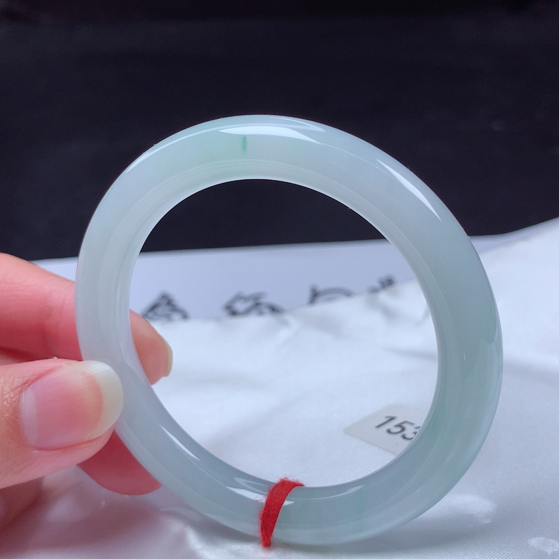 翡翠未镶嵌手镯52圆条s1530