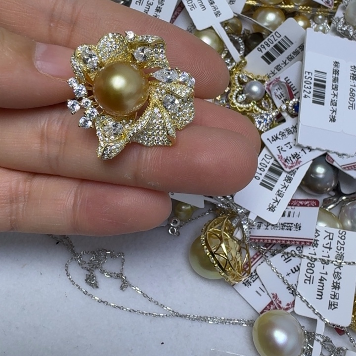 再***你海水珍珠银S925镶嵌戒圈