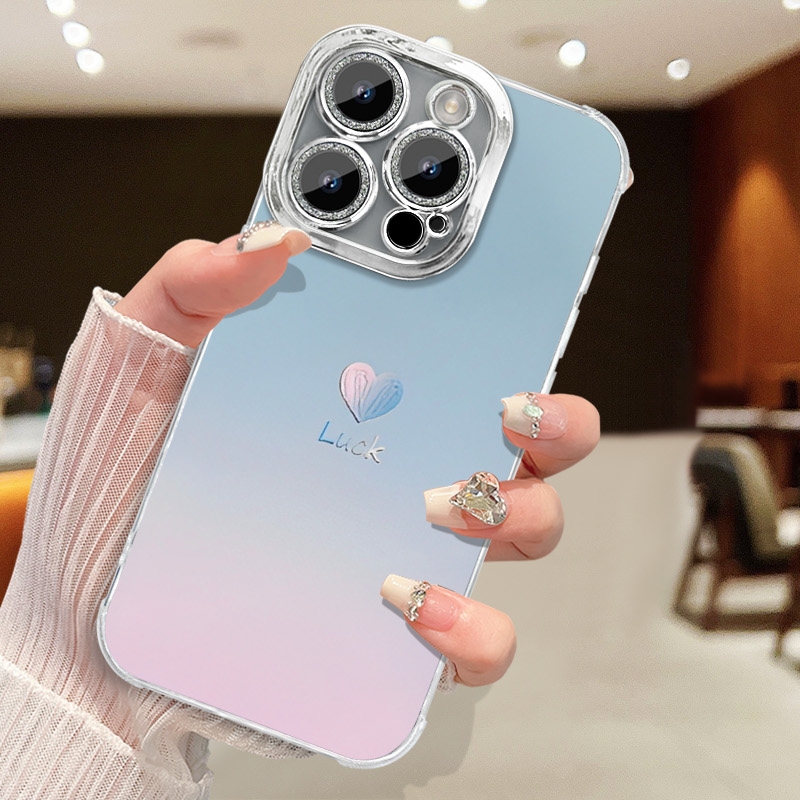 渐变羽纱适用iphone16手机壳14promax苹果13保护12软15pro高级11