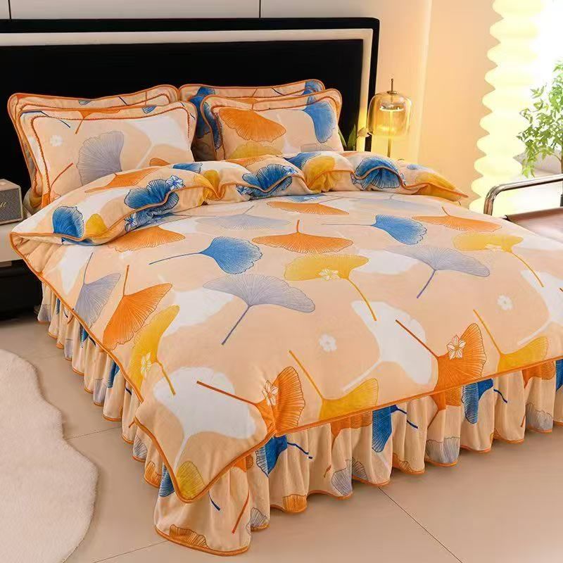 【粉丝福利】新款A款高克重8斤加厚加密保暖牛奶绒四件套h