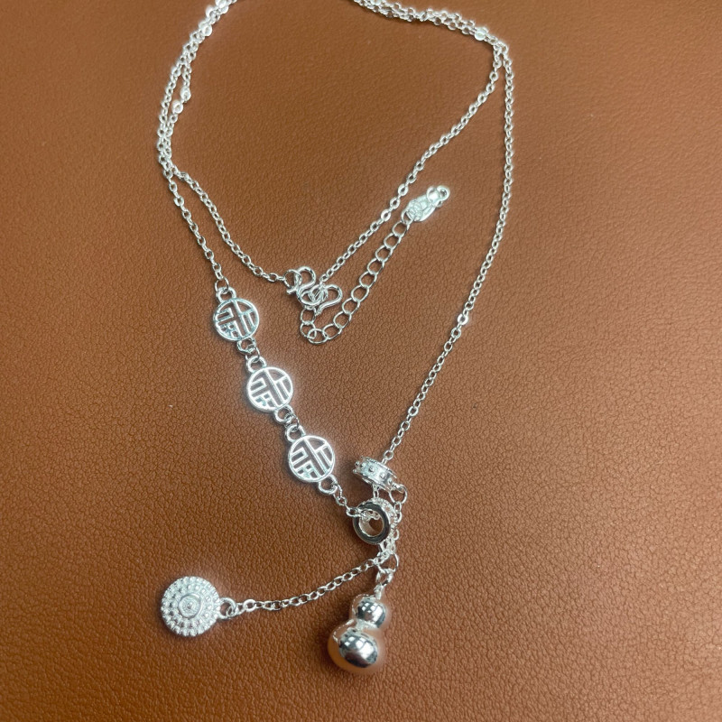 YZ038 葫芦福牌银色精品项链无礼盒