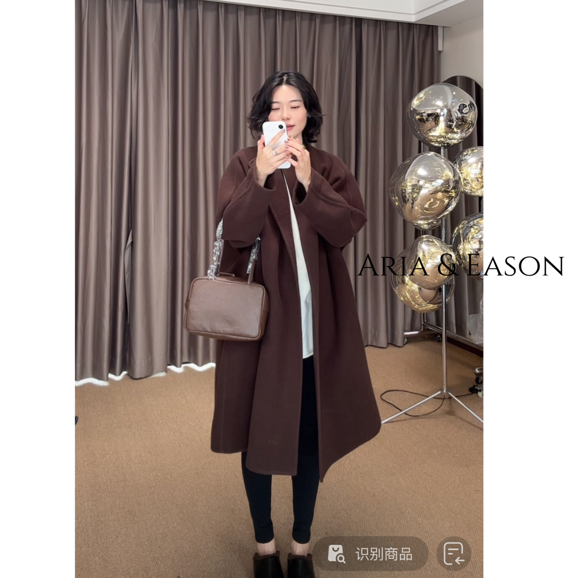 Aria&Eason冬季新款绵羊毛呢大衣女款no退no换