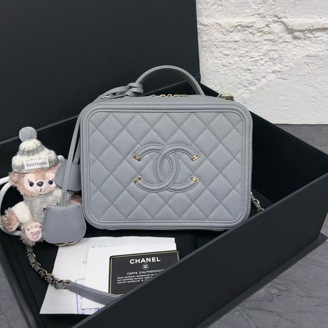 95新 Chanel/香奈儿 香奈儿 5121灰色相机包/二奢包包