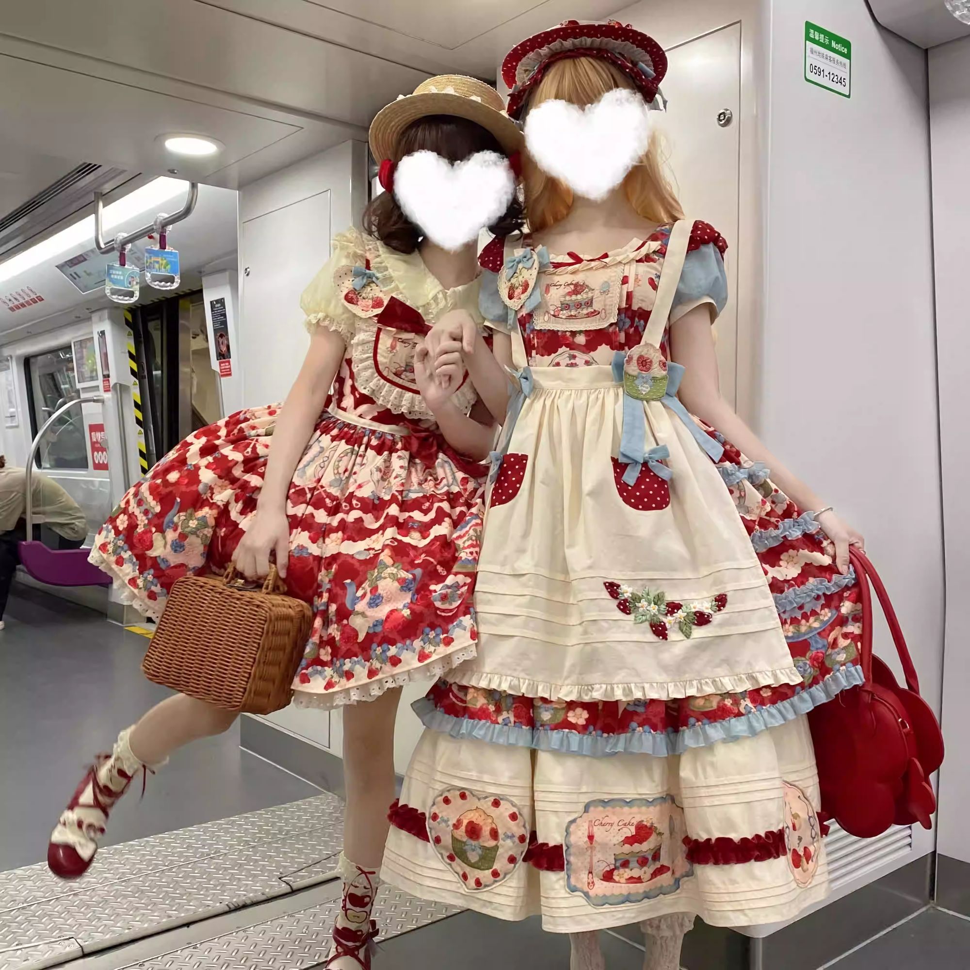 【全款预约】衣橱茶会草莓塔塔lolita草莓印花op洛丽塔