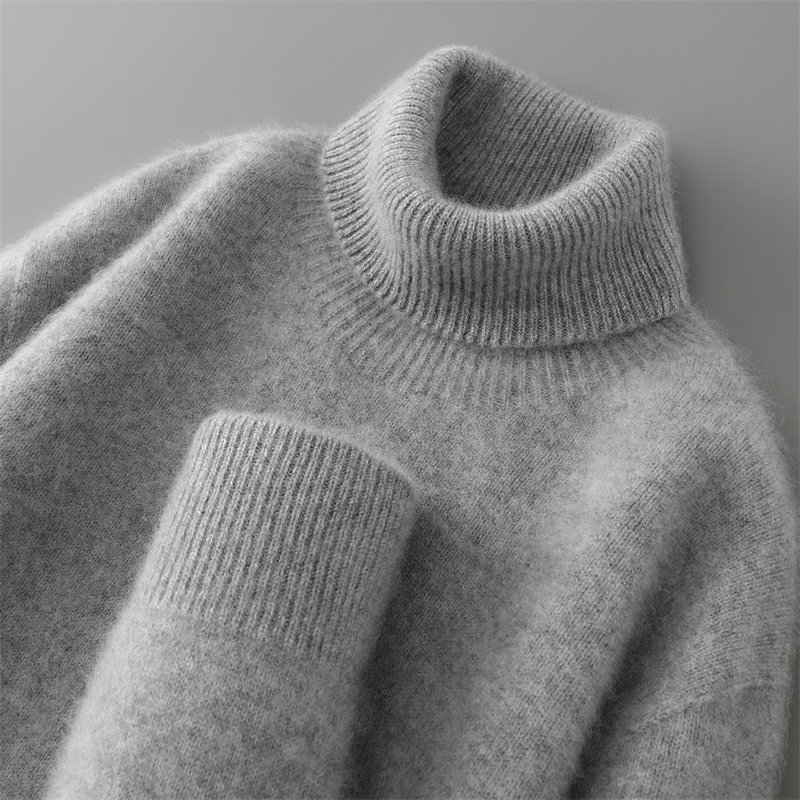 专柜正品 男士100%纯羊毛500克加厚七针高翻领秋冬长袖打底羊毛衫