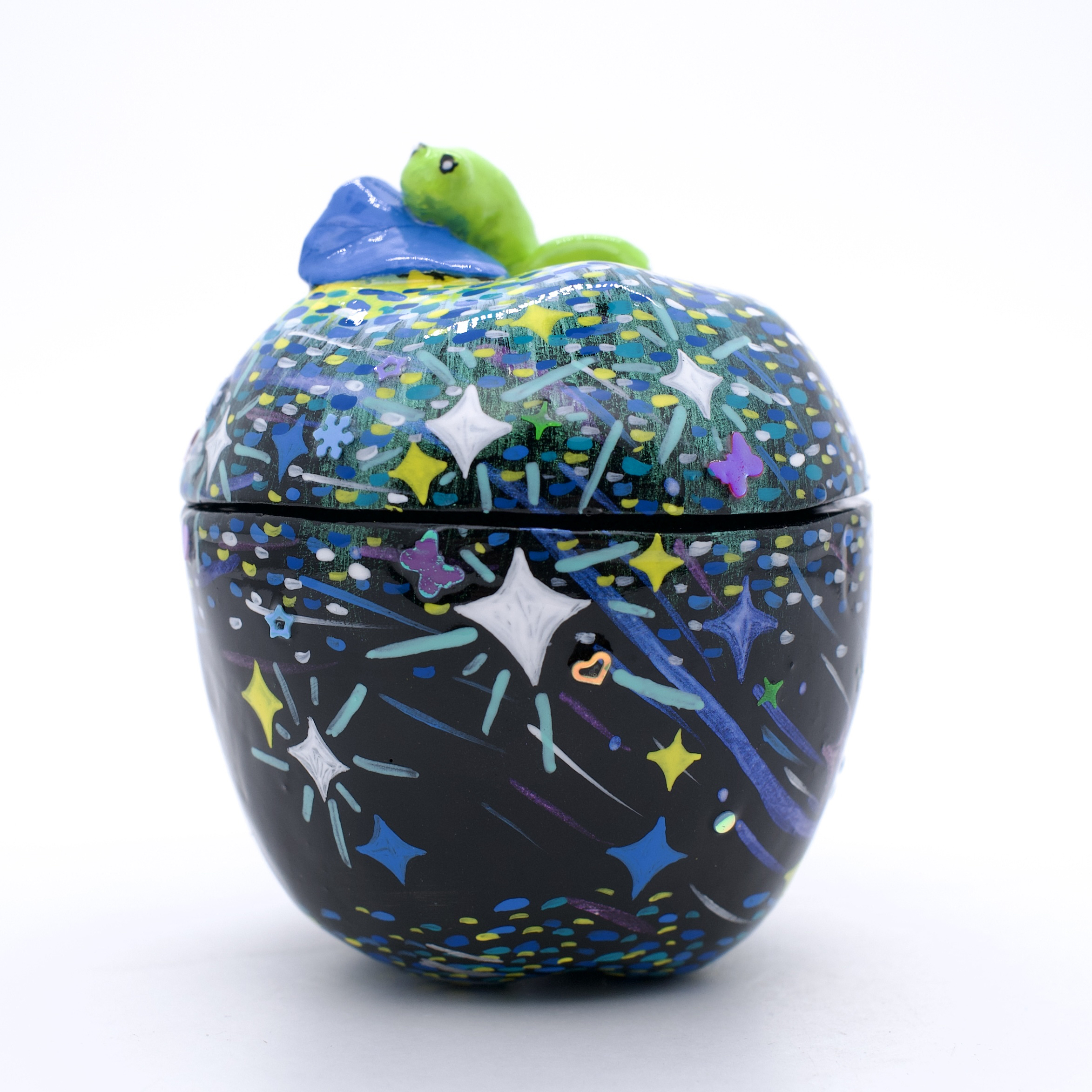 王甜心苹果盏摆件《星辉》艺术石膏作品，手工绘制，仅一件