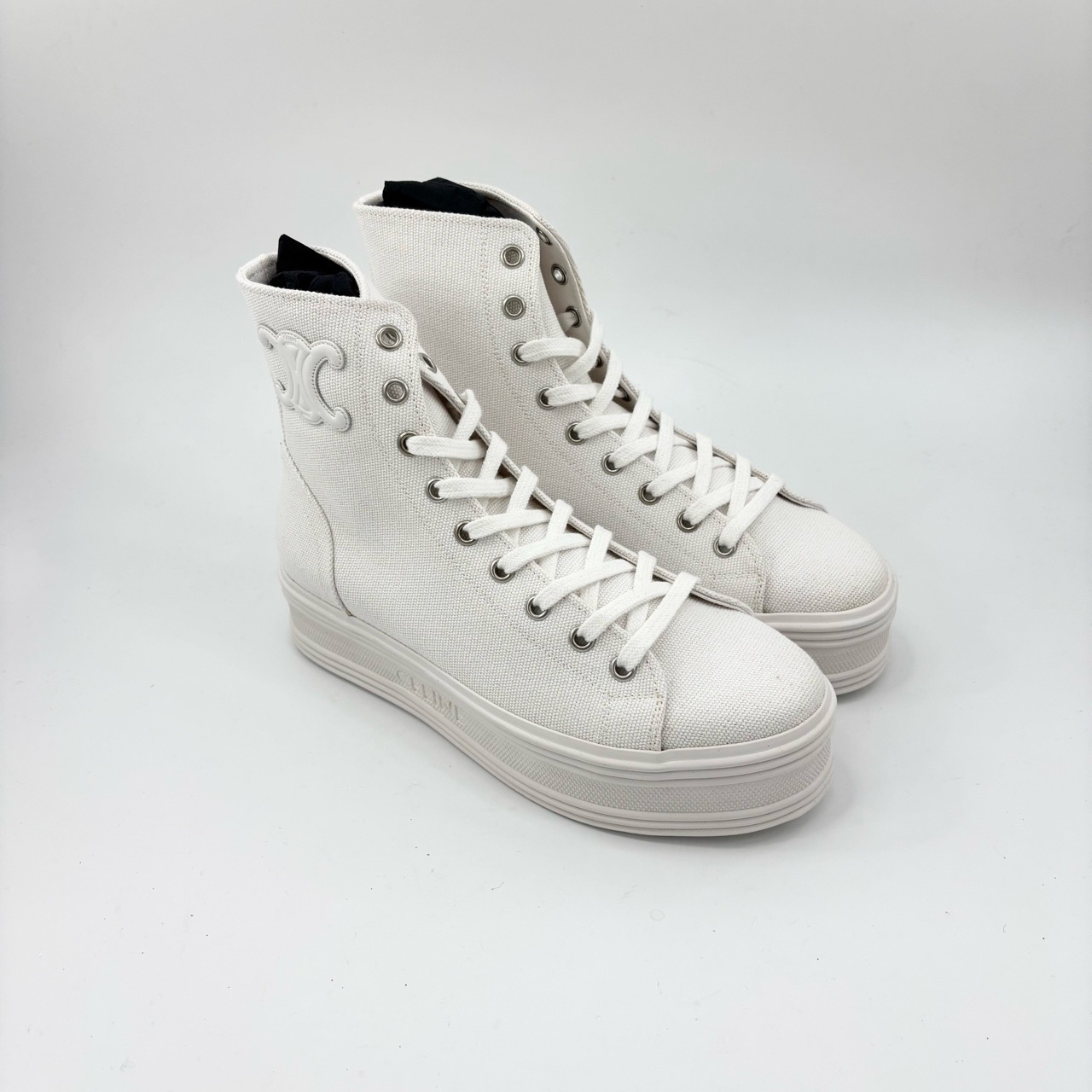 全新未使用 Celine/思琳 36-38码/白色凯旋门厚底板鞋/pp426346
