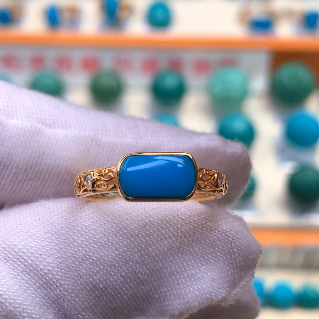合金绿松石精品戒指