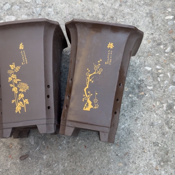 高度22口径16俩只 紫砂花盆