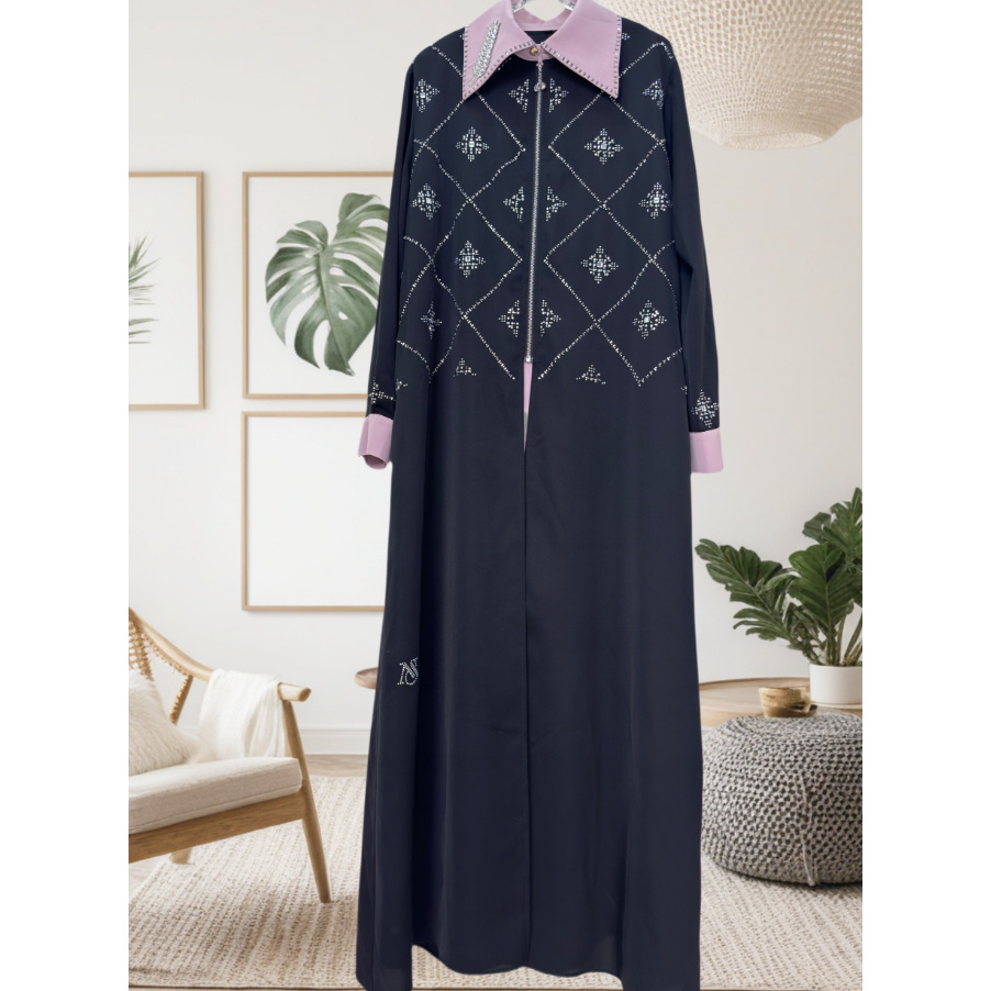 NISA高定系列三件套菱形钻撞色设计师款夏季新款超薄连衣裙NA005