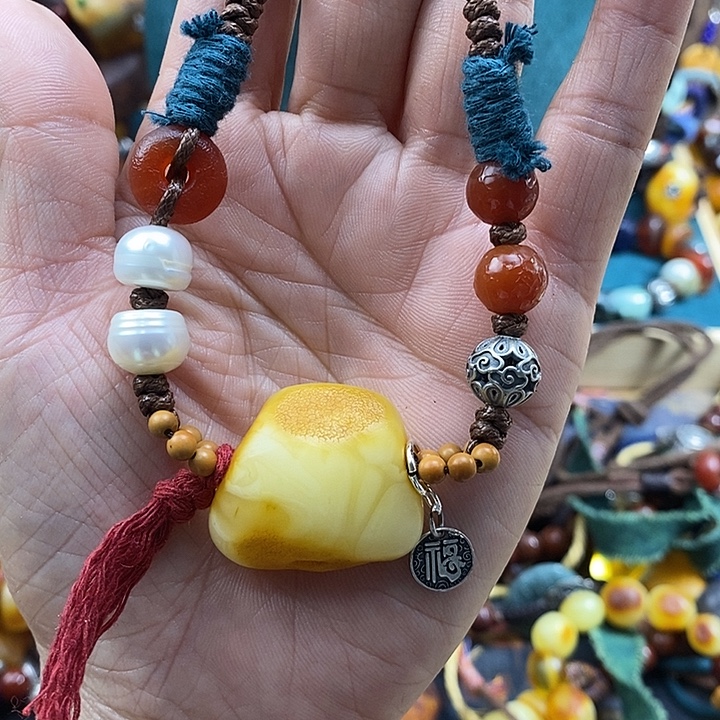 蜜蜡未镶嵌项链项链