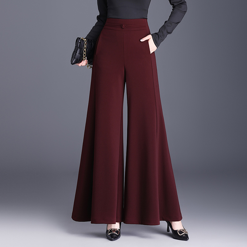 阔腿裤女高腰中年妈妈2025春季显瘦垂感大码裙裤宽松大脚喇叭裤