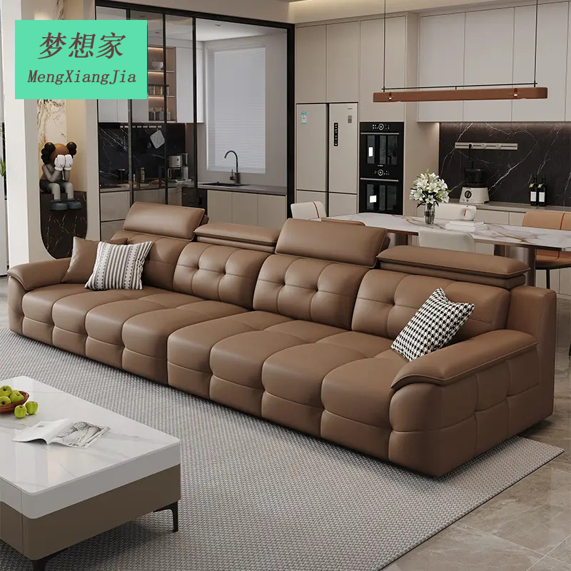梦想家源头工厂2025新款高靠背劳伦斯沙发意式现代轻奢真皮沙发