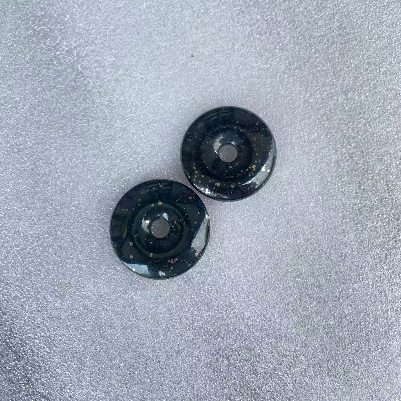 D097天然和田玉金星平安扣吊坠 拍一发一多样性发其一 