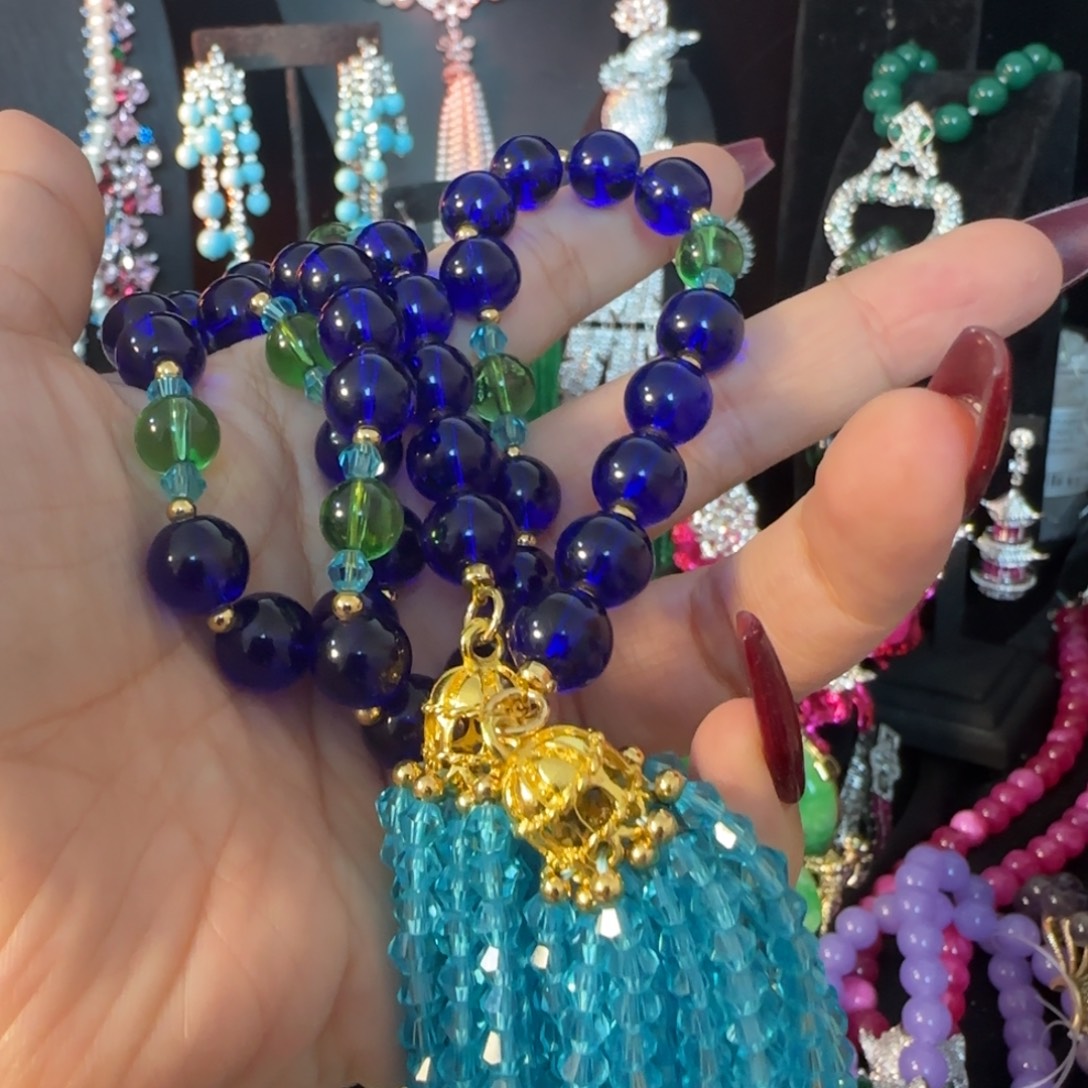 嫣***然花岗石纯铜锡合金纯铜项链