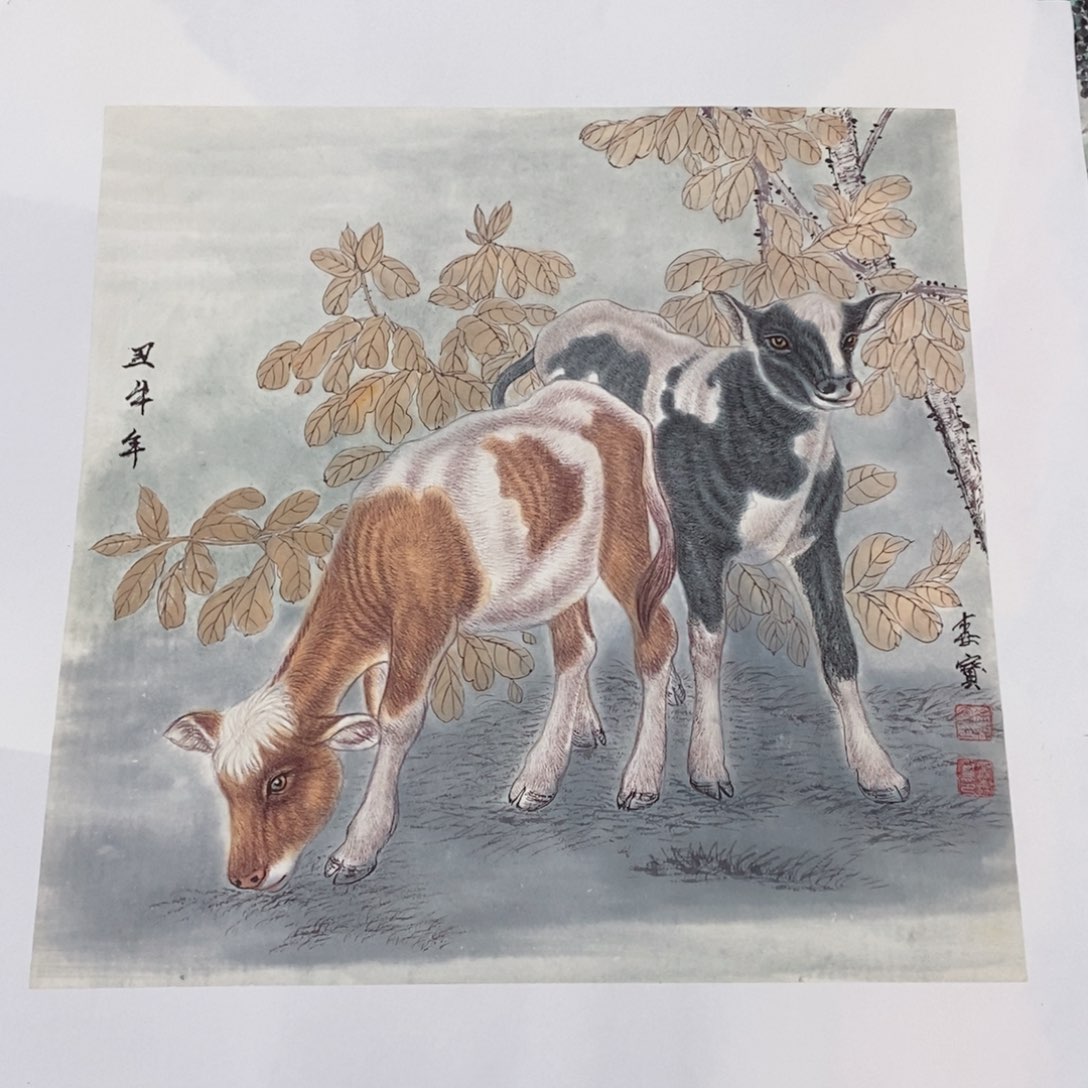 国画莯*斗方 徐森宝 花鸟