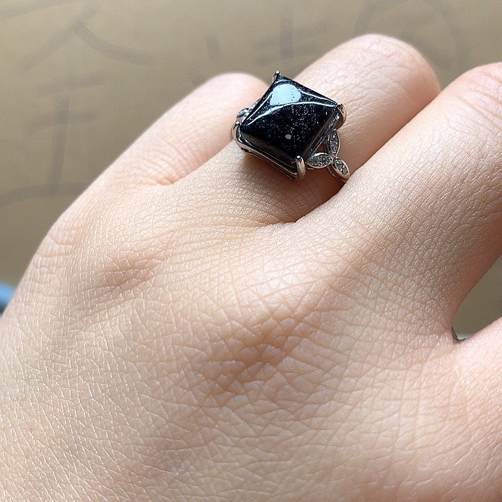 水晶水晶戒指银S925镶嵌