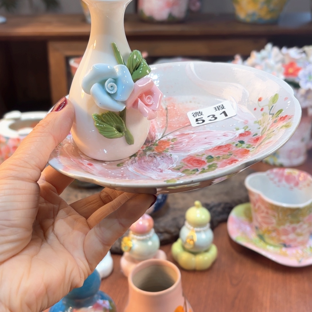 盛***夏瓷片景德镇手绘高温釉下彩陶瓷茶具的