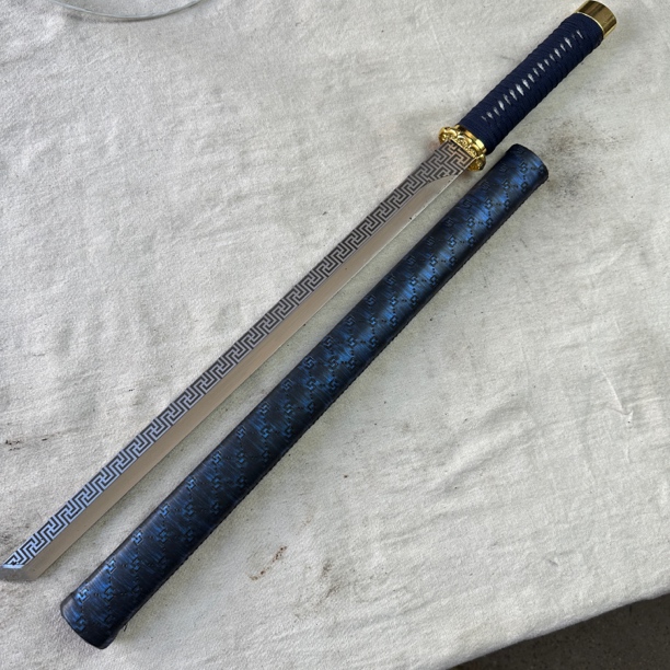 2203  龙泉昊天宝剑唐横刀高猛钢包皮鞘未开刃